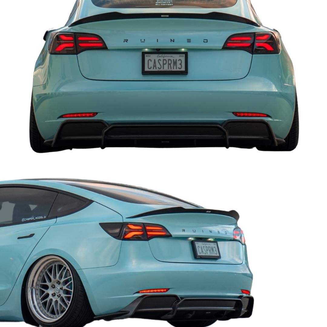 Adro Tesla Model 3 Carbon Fiber Rear Diffuser - EV Sportline - The Leader  in Electric Vehicle Accessories